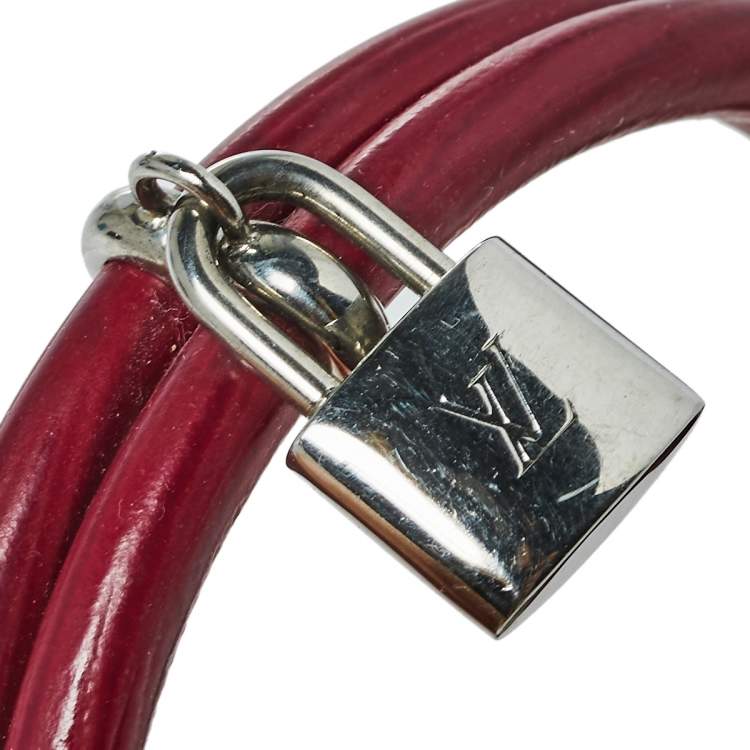 Pre Owned Louis Vuitton Pink Epi Leather Keep It Twice Bracelet
