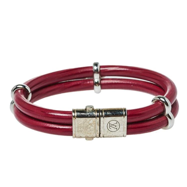 Pre Owned Louis Vuitton Pink Epi Leather Keep It Twice Bracelet