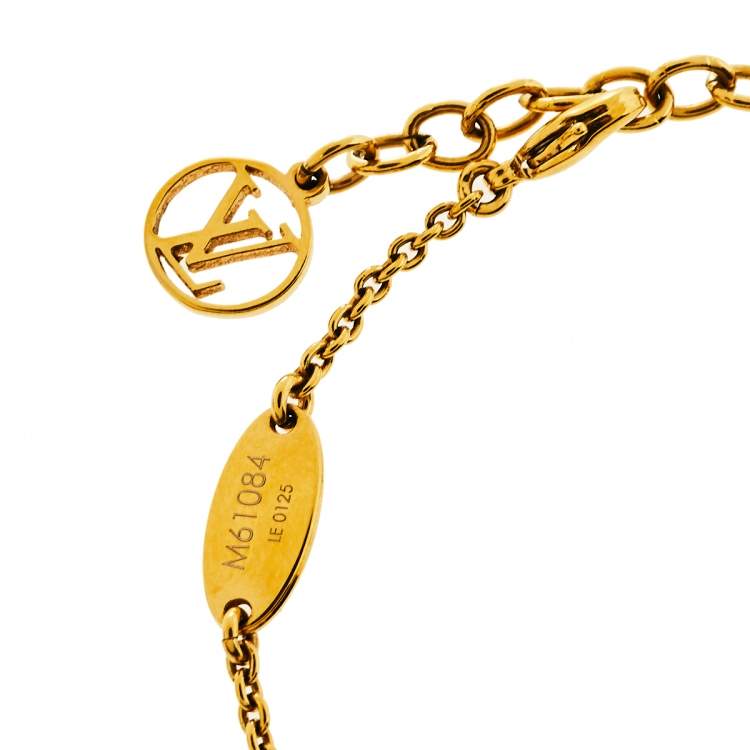 Pre Owned Louis Vuitton Gold Tone Essential V Chain Link Bracelet