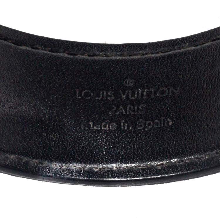 Pre Owned Louis Vuitton Black Patent Leather Save It Bracelet 19