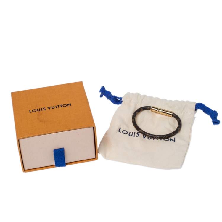 Pre Owned Louis Vuitton Brown Monogram Canvas Confidential Bracelet