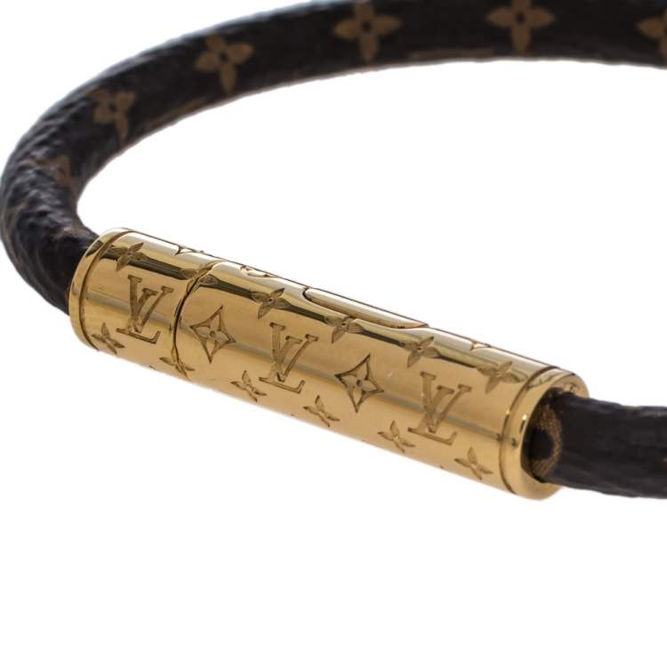 Pre Owned Louis Vuitton Brown Monogram Canvas Confidential Bracelet