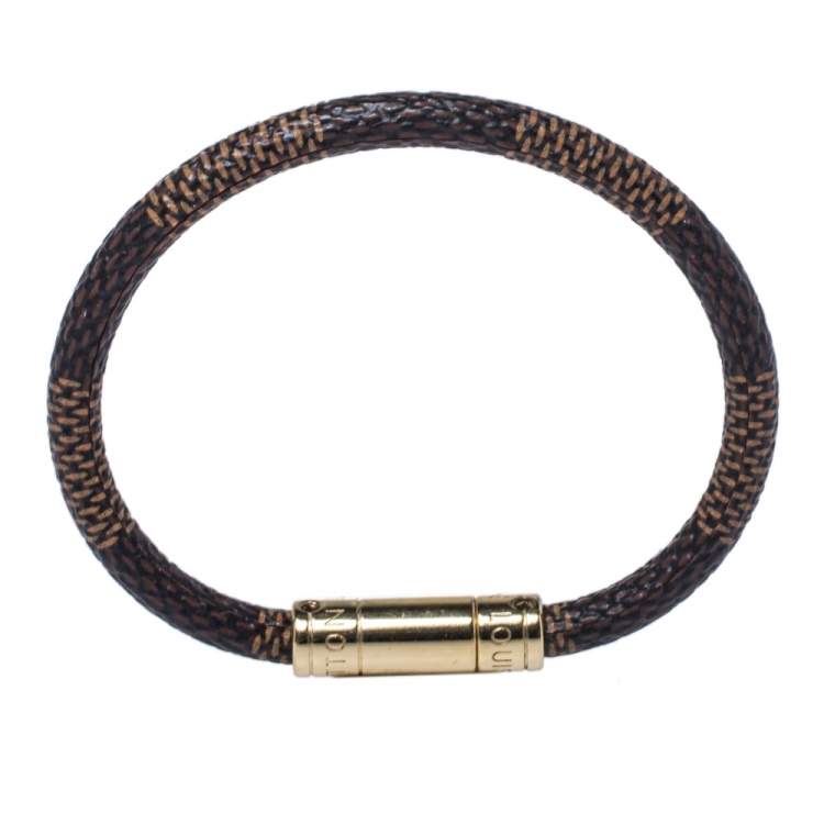 Pre Owned Louis Vuitton Brown Damier Ebene Canvas Keep It Bracelet