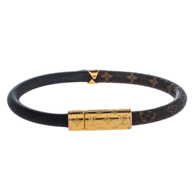 Louis Vuitton, Jewelry, Authentic New Lv Daily Confidentialblack Monogram  Bracelet Size 7