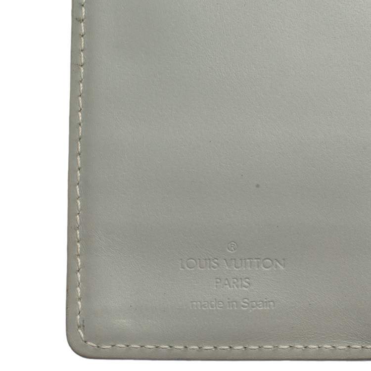 Pre Owned Louis Vuitton Silver Monogram Vernis Leather Small Ring Agenda Cover