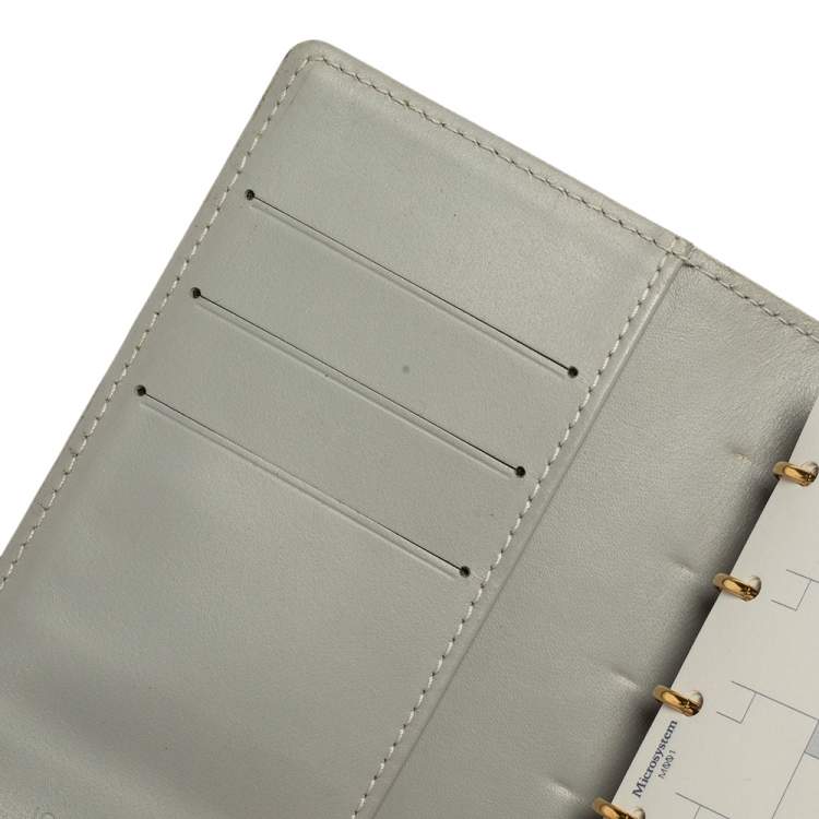 Pre Owned Louis Vuitton Silver Monogram Vernis Leather Small Ring Agenda Cover