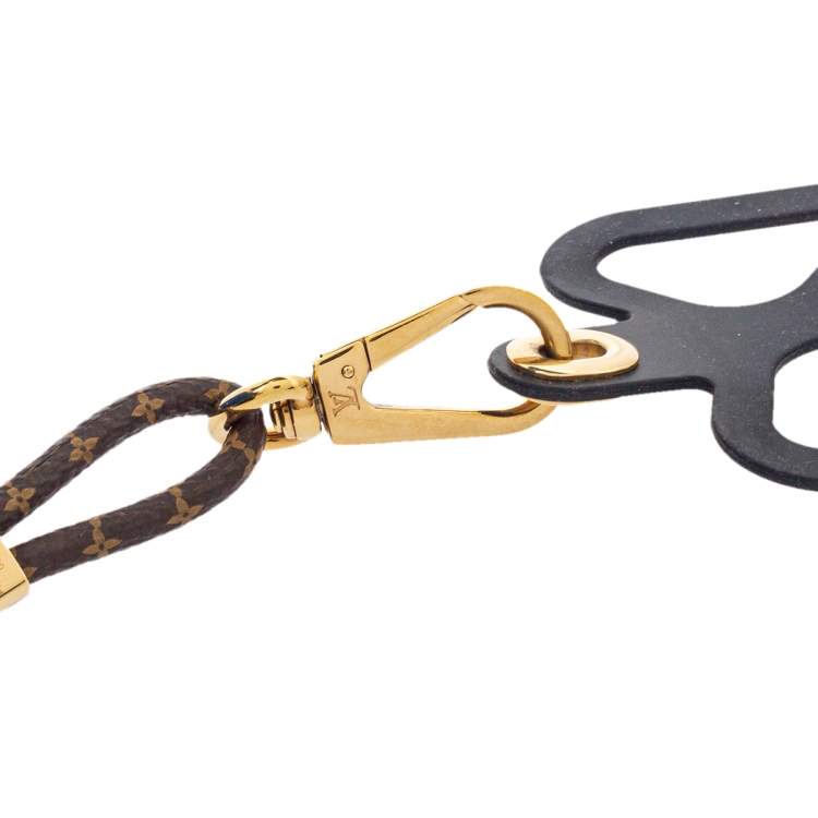 Pre Owned Louis Vuitton Monogram Canvas and Black Silicon Louise Phone Holder