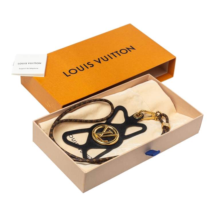 Pre Owned Louis Vuitton Monogram Canvas and Black Silicon Louise Phone Holder
