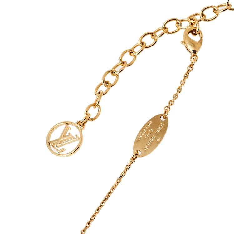 Pre Owned Louis Vuitton Place Vendome Gold Tone Pendant Necklace