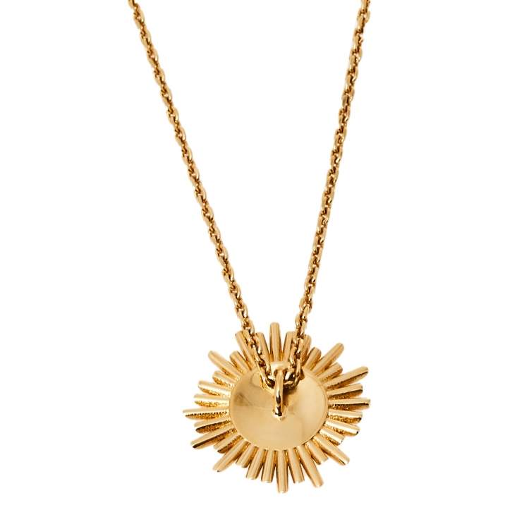 Pre Owned Louis Vuitton Place Vendome Gold Tone Pendant Necklace