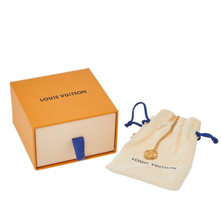 Pre Owned Louis Vuitton Place Vendome Gold Tone Pendant Necklace