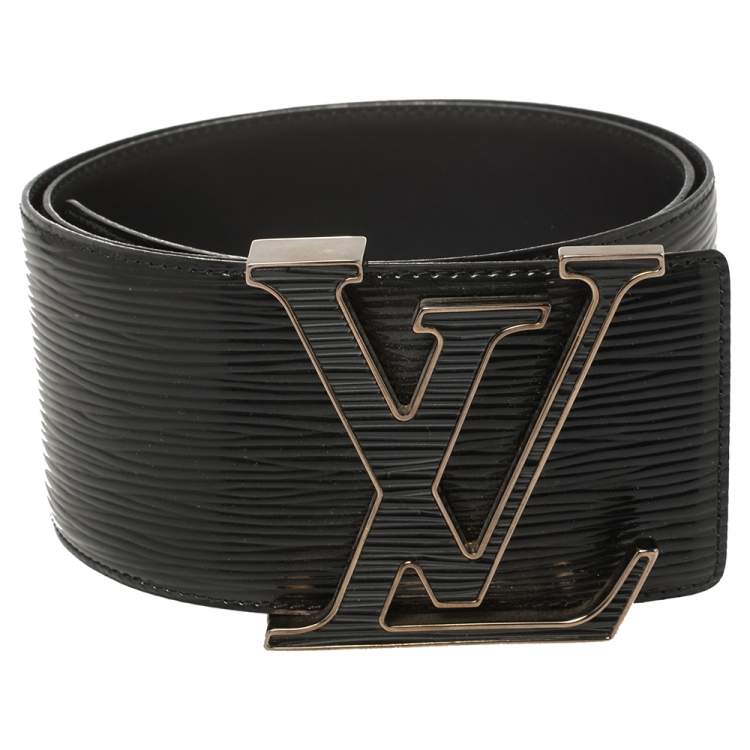 Louis Vuitton Black Epi Leather Initiales Waist Belt 75CM Louis