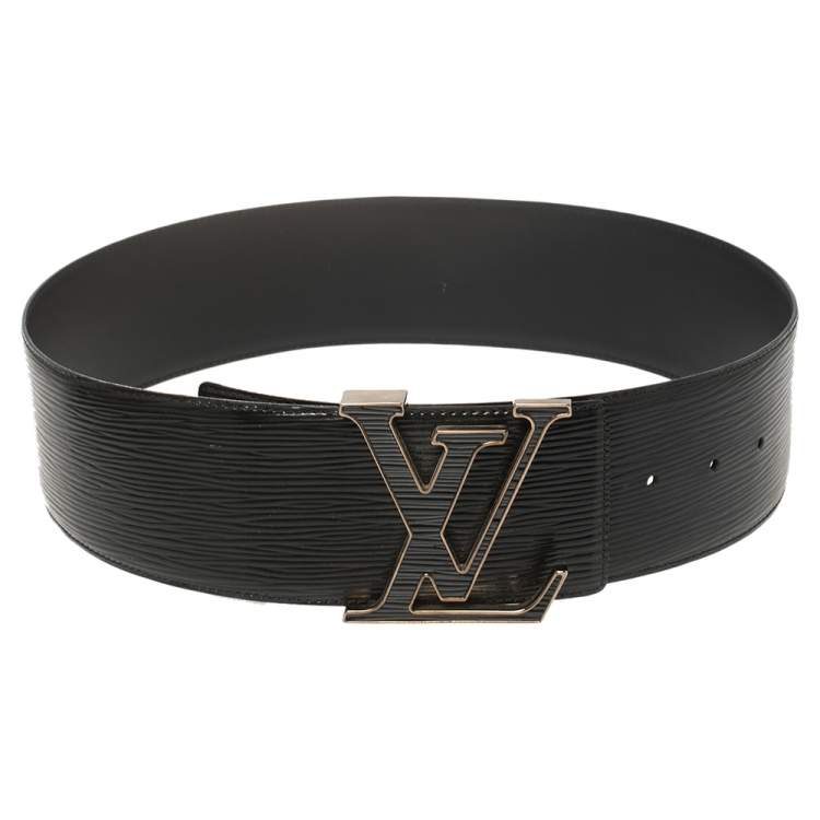 Louis Vuitton Black Leather Initials Belt 75CM Louis Vuitton