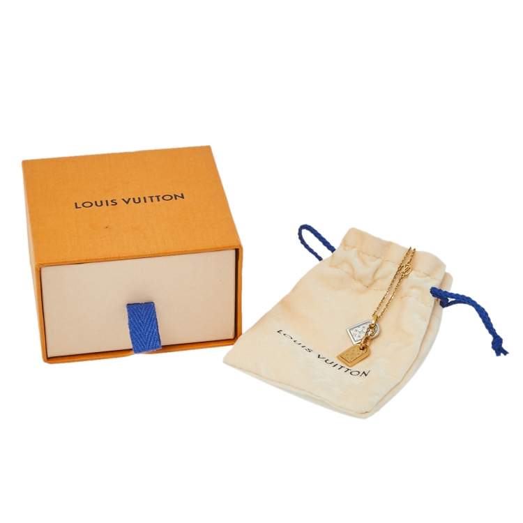 Pre Owned Louis Vuitton Two Tone Nanogram Necklace