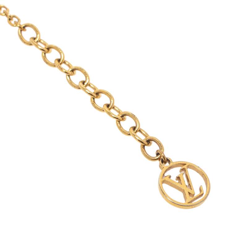 Pre Owned Louis Vuitton Blooming Supple Gold Tone Charm Bracelet