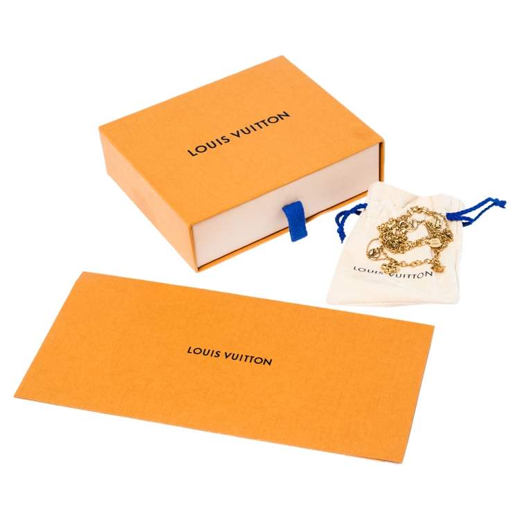 Pre Owned Louis Vuitton Blooming Supple Gold Tone Charm Necklace 