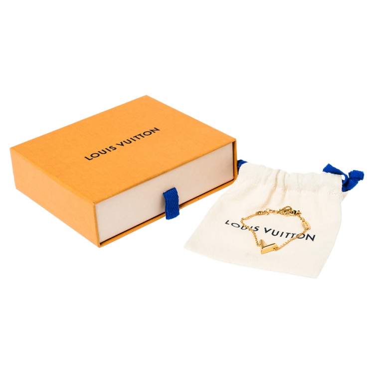 Pre Owned Louis Vuitton Gold Tone Essential V Chain Link Bracelet