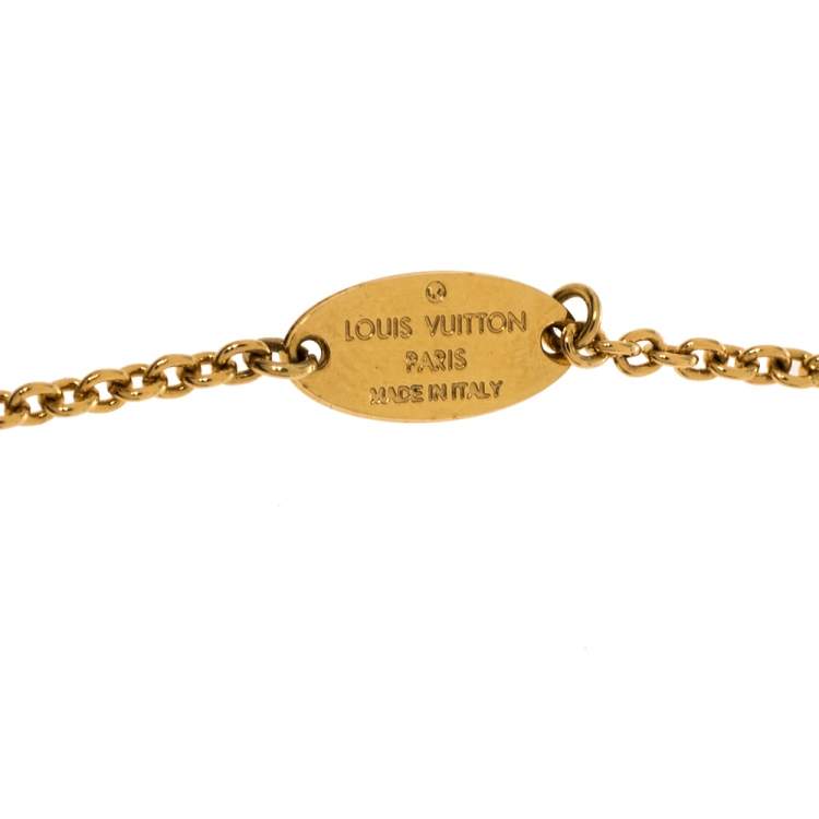 Pre Owned Louis Vuitton Gold Tone Essential V Chain Link Bracelet