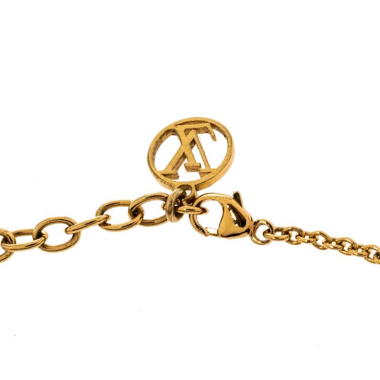 Pre Owned Louis Vuitton Gold Tone Essential V Chain Link Bracelet