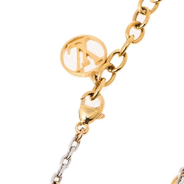 Pre Owned Louis Vuiiton Logomania Two Tone Bracelet