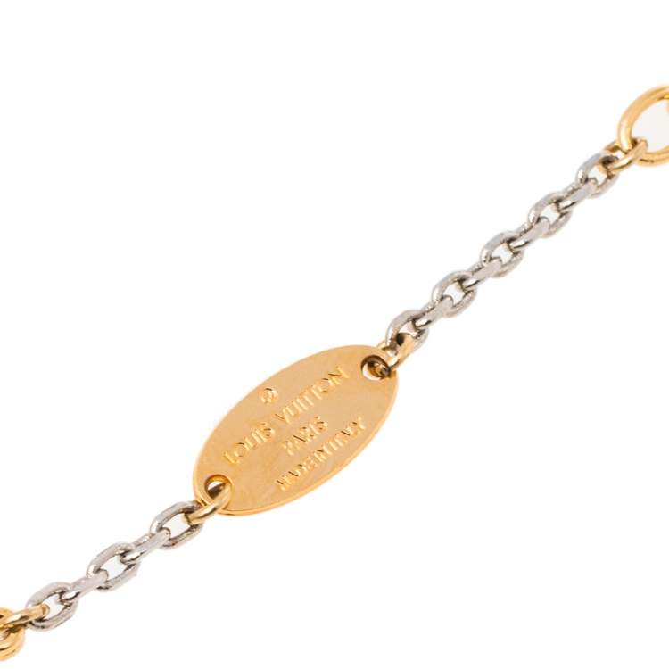 Pre Owned Louis Vuiiton Logomania Two Tone Bracelet