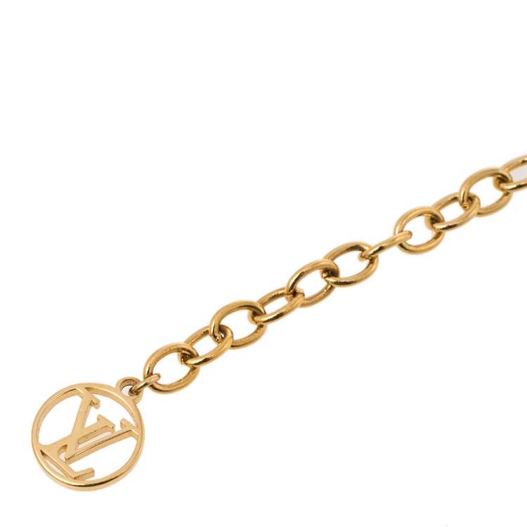 Pre Owned Louis Vuiiton Logomania Two Tone Bracelet