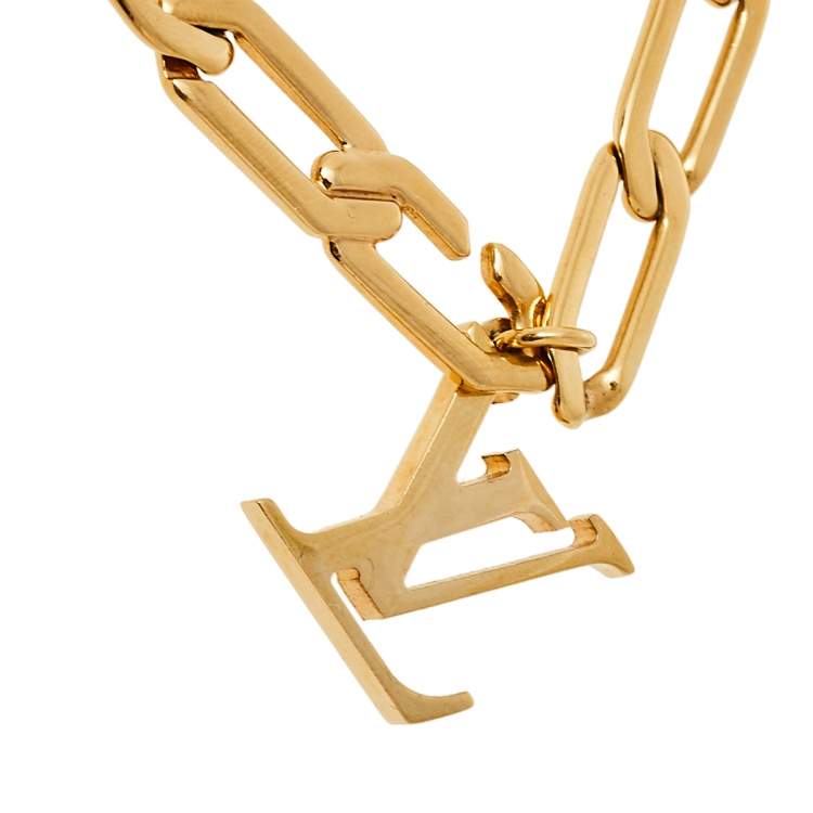 Pre Owned Louis Vuitton Gold Tone Monogram Flower Power Sautoir Necklace