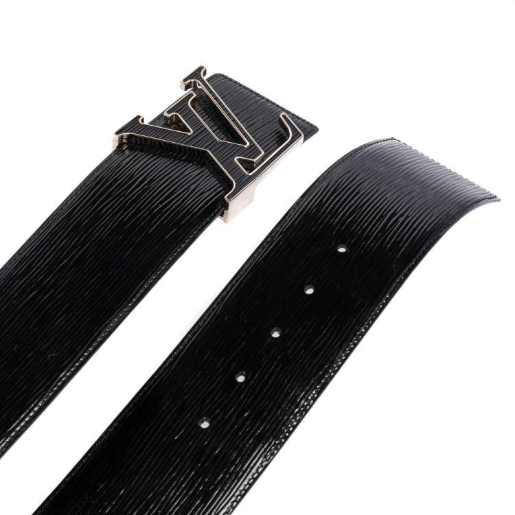 Pre Owned Louis Vuitton Black Electric Epi Leather LV Initiales Waist Belt 85 CM