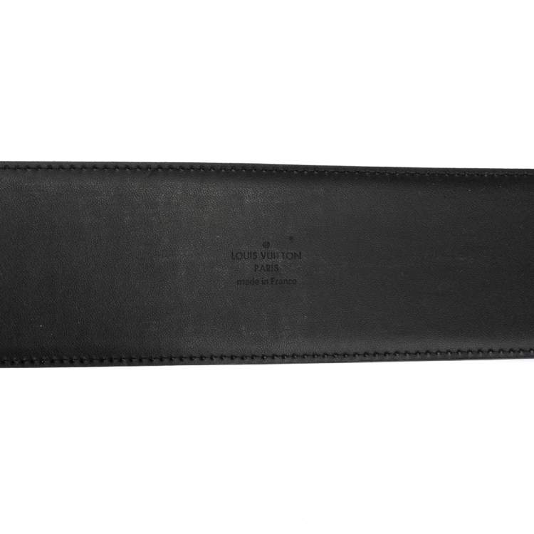 Pre Owned Louis Vuitton Black Electric Epi Leather LV Initiales Waist Belt 85 CM