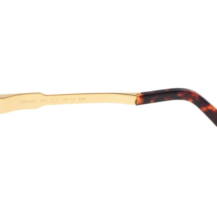Pre Owned Louis Vuitton Gold Tone/Brown Tortoise Z0938E Aviator Sunglasses