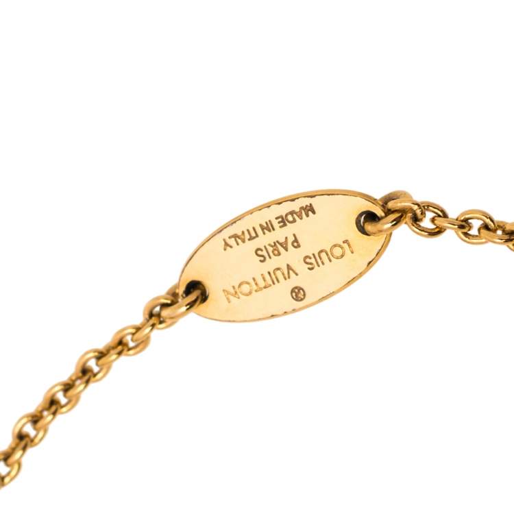 Pre Owned Louis Vuitton Gold Tone Essential V Chain Link Bracelet