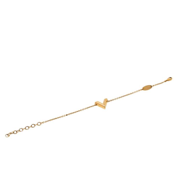 Pre Owned Louis Vuitton Gold Tone Essential V Chain Link Bracelet