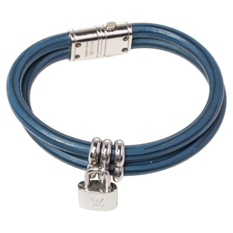 Pre Owned Louis Vuitton Sapphire Epi Leather Keep It Twice Bracelet