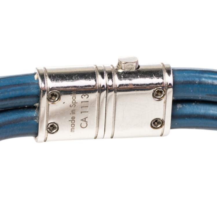 Pre Owned Louis Vuitton Sapphire Epi Leather Keep It Twice Bracelet