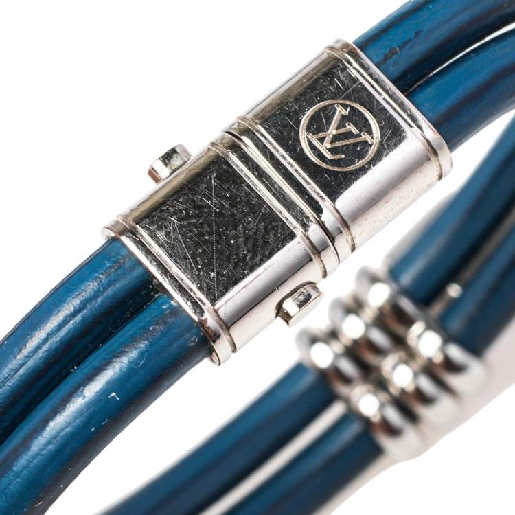 Pre Owned Louis Vuitton Sapphire Epi Leather Keep It Twice Bracelet