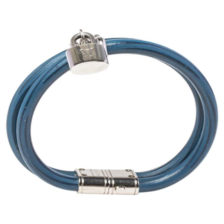 Pre Owned Louis Vuitton Sapphire Epi Leather Keep It Twice Bracelet