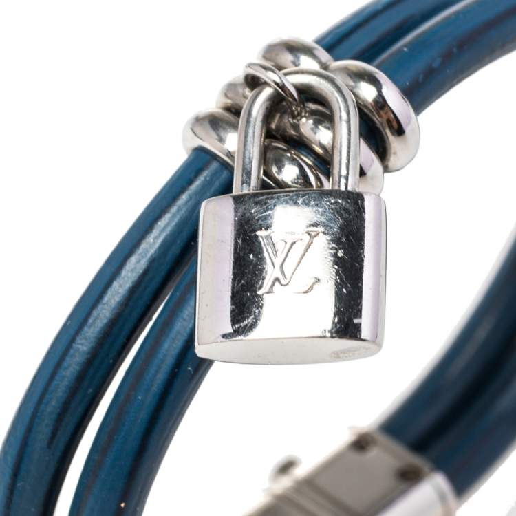 Pre Owned Louis Vuitton Sapphire Epi Leather Keep It Twice Bracelet