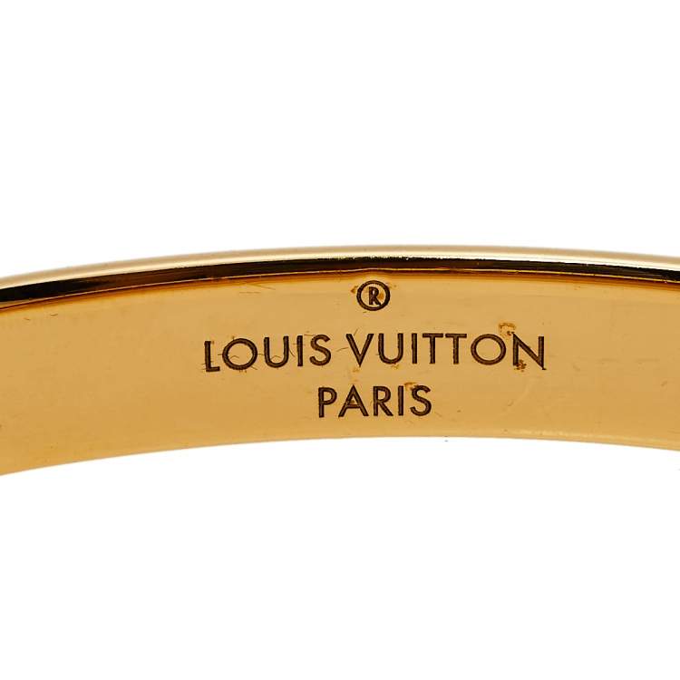 Pre Owned Louis Vuitton Nanogram Gold Tone Cuff Bracelet S