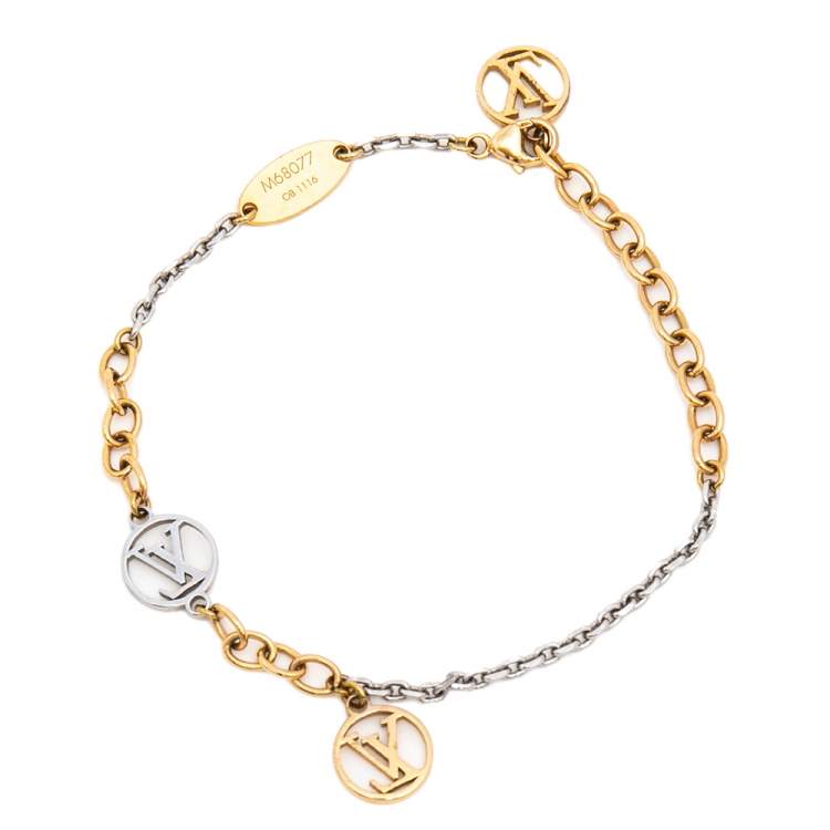 Louis Vuiiton Two Tone Gold Plated Logo Mania Bracelet Louis Vuitton | The  Luxury Closet