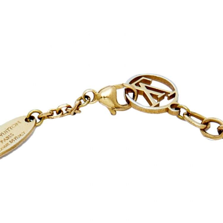 Pre Owned Louis Vuitton Gold Tone Blooming Supple Charm Bracelet