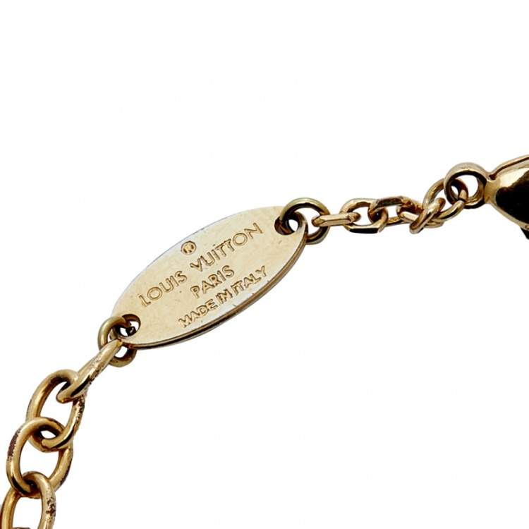 Pre Owned Louis Vuitton Gold Tone Blooming Supple Charm Bracelet