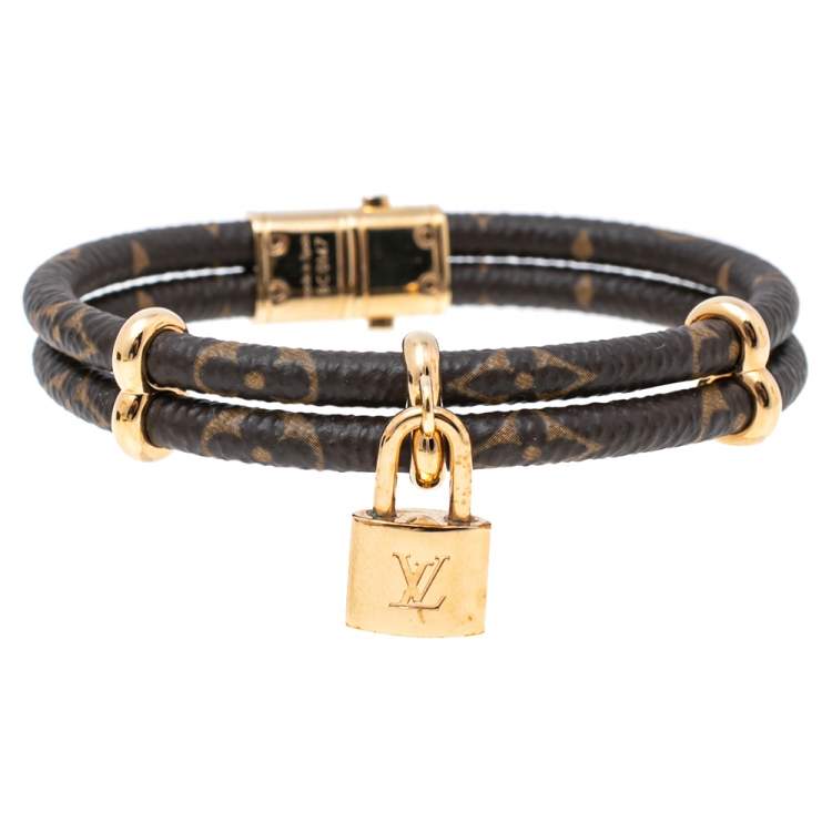 LOUIS VUITTON Keep It Double Monogram Canvas Bracelet, Women's