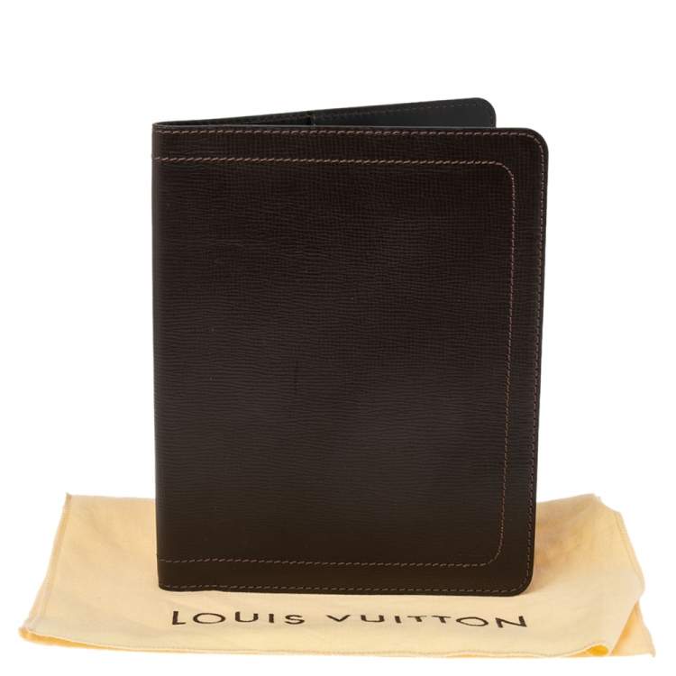 Pre Owned Louis Vuitton Brown Leather Desk Agenda Cover