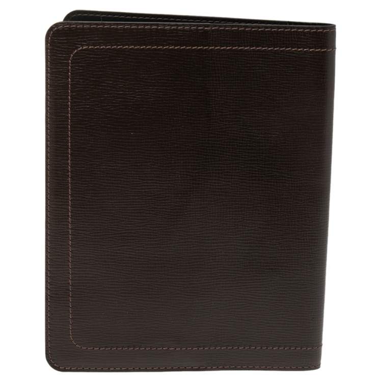 Pre Owned Louis Vuitton Brown Leather Desk Agenda Cover