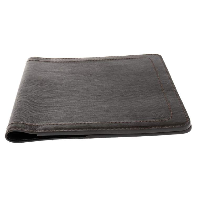 Pre Owned Louis Vuitton Brown Leather Desk Agenda Cover