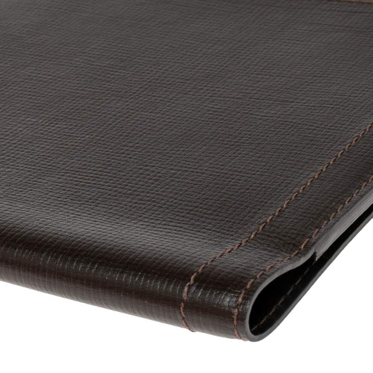 Pre Owned Louis Vuitton Brown Leather Desk Agenda Cover