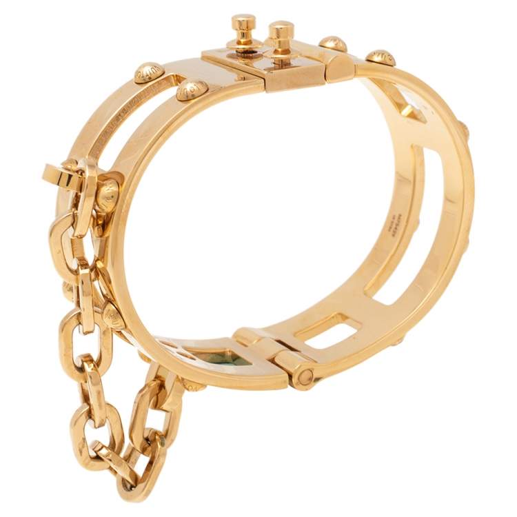 Louis Vuitton Lock Me Bracelet - Gold-Tone Metal Bangle, Bracelets -  LOU61259