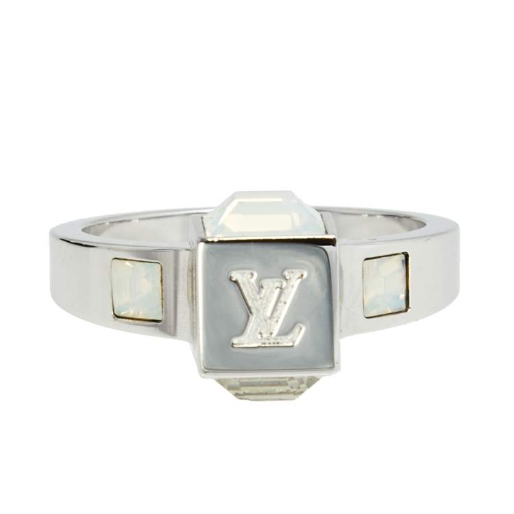 Louis Vuitton Gamble Crystal Silver Tone Ring L Louis Vuitton | The Luxury  Closet