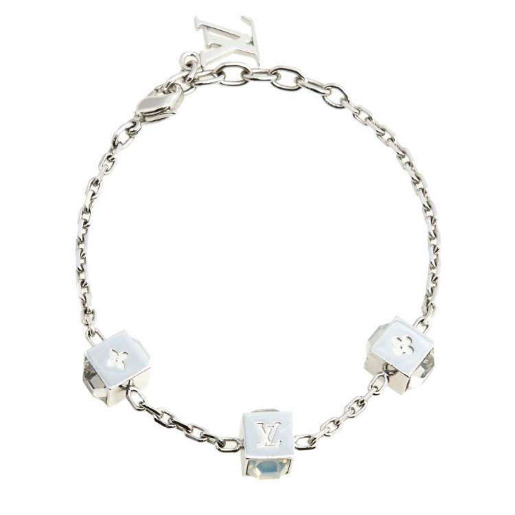 Louis Vuitton Gamble Crystals Silver Tone Bracelet