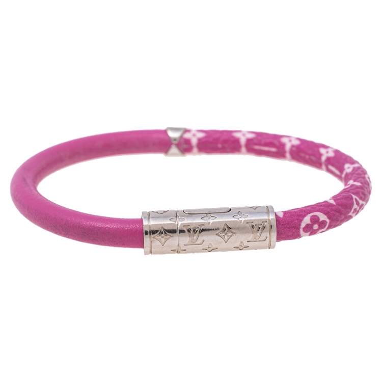 Louis Vuitton Daily Confidential Pink Monogram Leather Bracelet Louis  Vuitton
